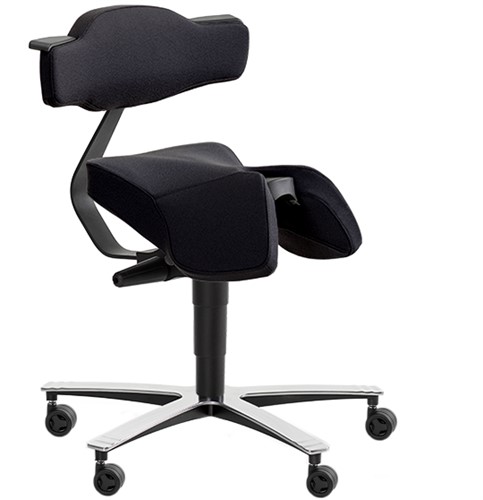 Sadelstol med ryggstöd Svart Illusion